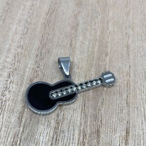 Black and Silver Guitar Pendant
